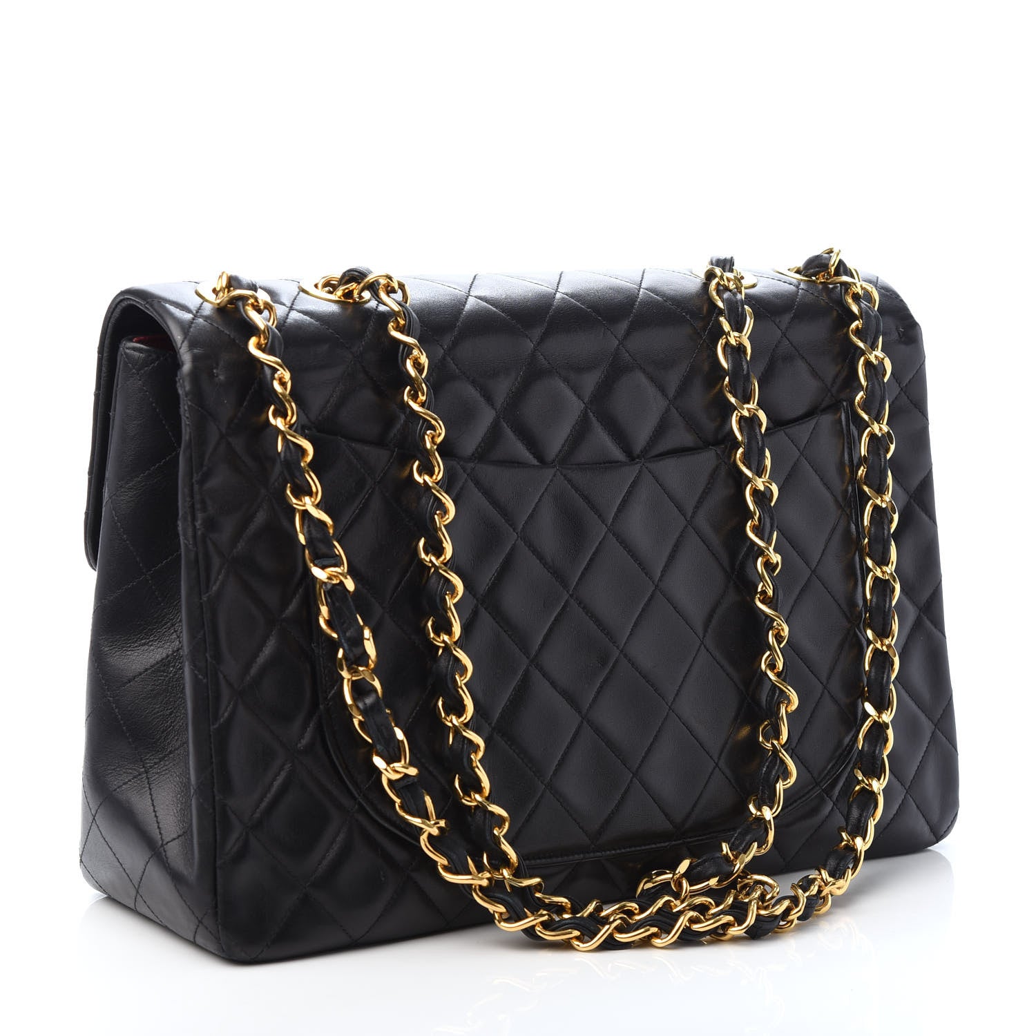 Chanel Lambskin Quilted XL Jumbo Single Flap Black 3 of 10