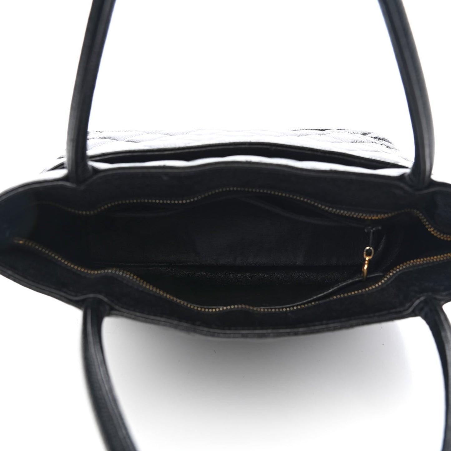 Caviar Quilted Medallion Tote Black