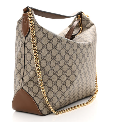 Gucci GG Supreme Monogram Large Linea A Hobo Light Brown 3 of 10