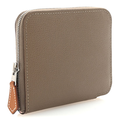 Hermes Epsom Silk'in Compact Wallet Etoupe Cassis Vert Fizz 3 of 7
