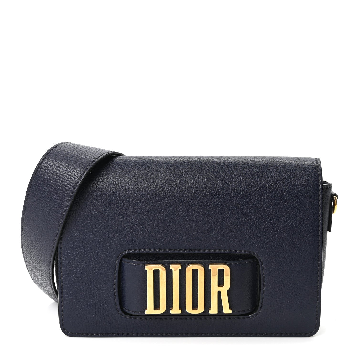 Christian Dior Grained Calfskin Dio(r)evolution Flap Bag Navy Blue 1 of 9