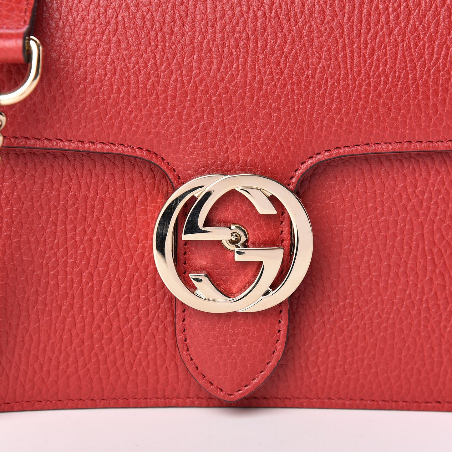 Dollar Calfskin Small Interlocking G Shoulder Bag Red