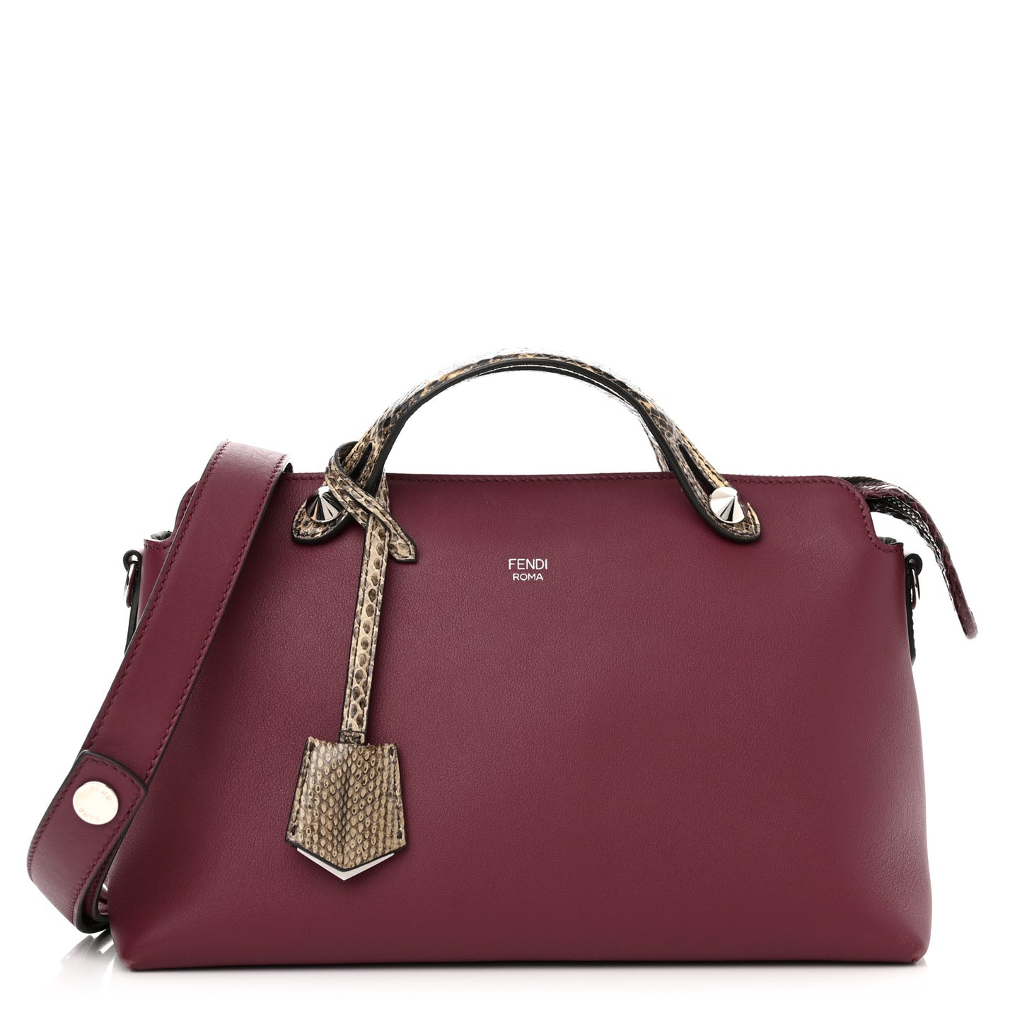 Vitello Dolce Elaphe Medium By The Way Boston Bag Black Cherry Multicolor