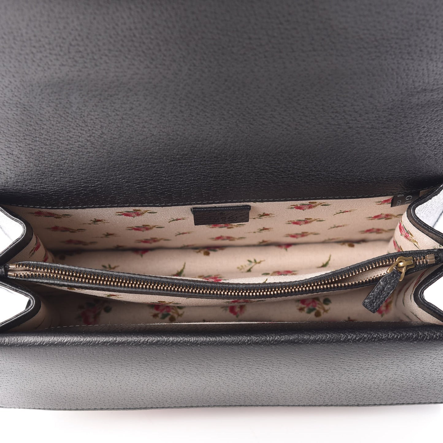 Calfskin Web Floral Embroidered Medium Dionysus Shoulder Bag Black