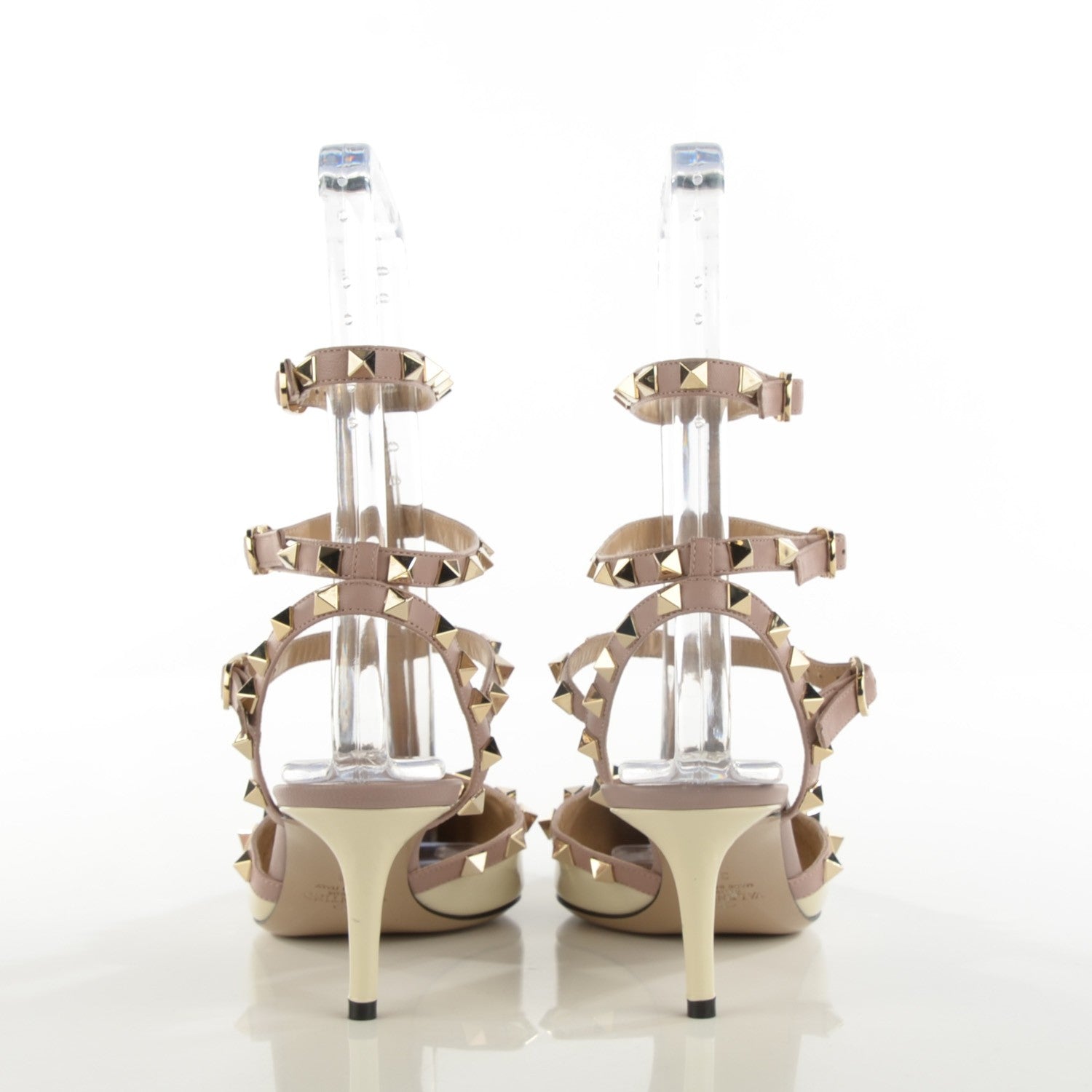 Valentino Garavani Patent Rockstud Ankle Strap 65mm Pumps 38 Light Ivory Poudre 4 of 9