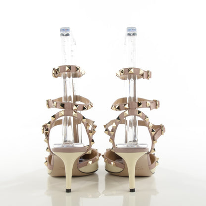 Valentino Garavani Patent Rockstud Ankle Strap 65mm Pumps 38 Light Ivory Poudre 4 of 9
