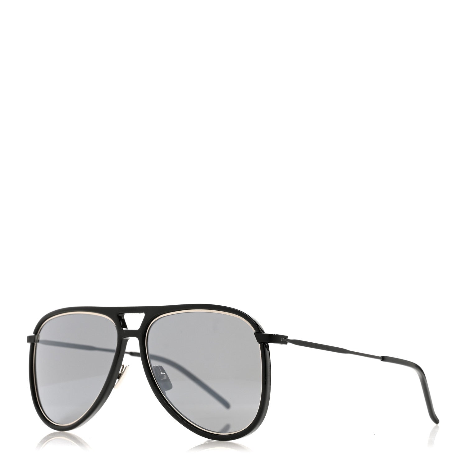 Saint Laurent Metal Aviator Classic 11 Rim Sunglasses Black 1 of 8