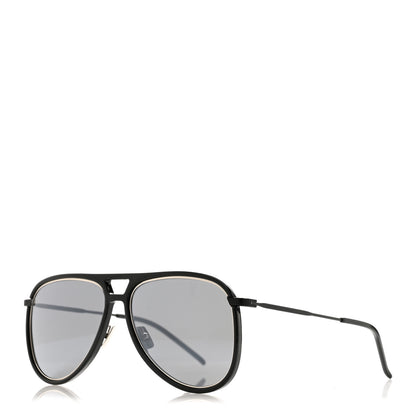 Saint Laurent Metal Aviator Classic 11 Rim Sunglasses Black 1 of 8