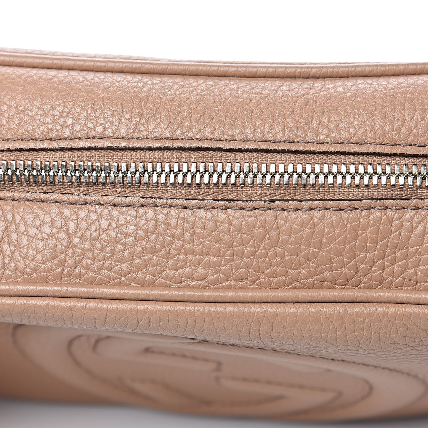 Pebbled Calfskin Small Soho Disco Bag Rose Beige
