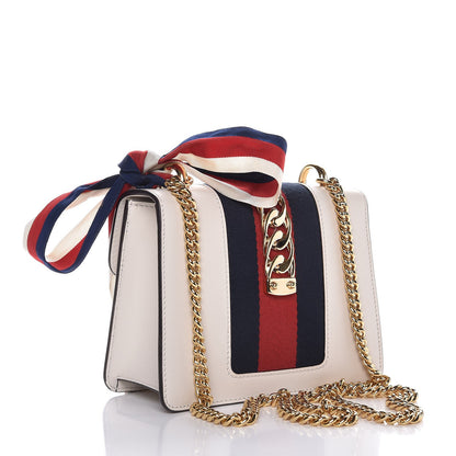 Gucci Calfskin Mini Sylvie Chain Shoulder Bag White 3 of 8