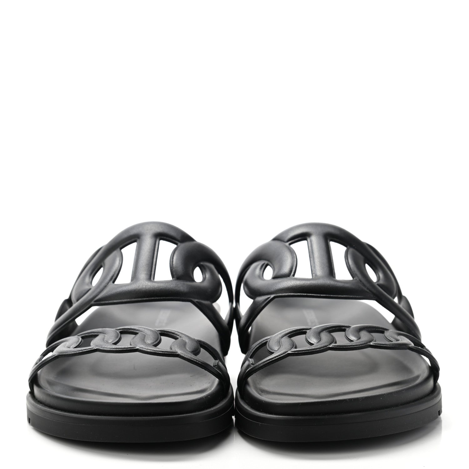 Hermes Nappa Extra Sandals 36.5 Black 2 of 8