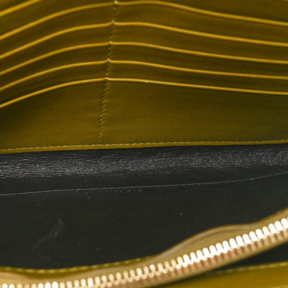 Saint Laurent Lambskin Carre Quilted Cassandre Chain Wallet Olive Drab 5 of 10