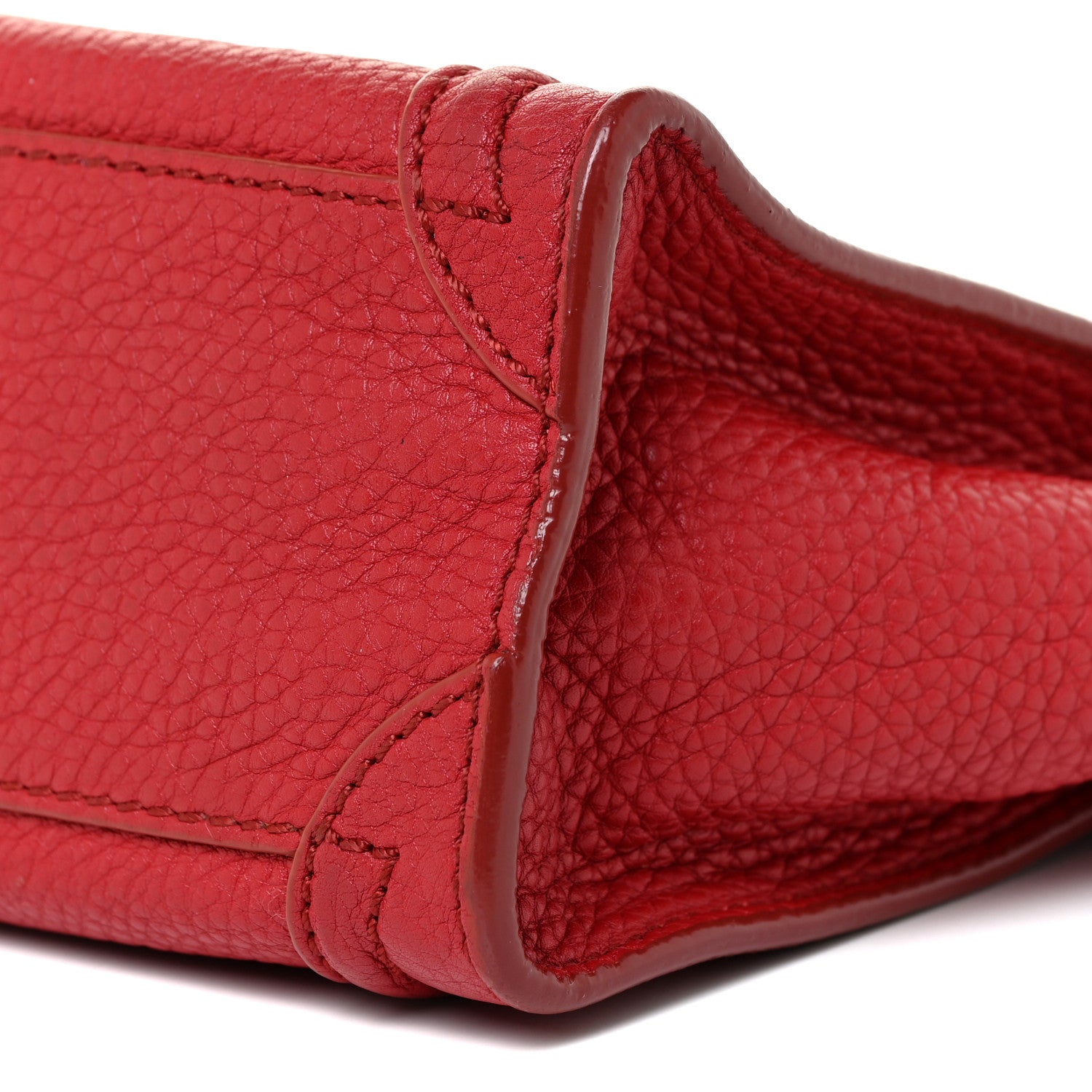 Celine Drummed Calfskin Nano Luggage Red 9 of 16