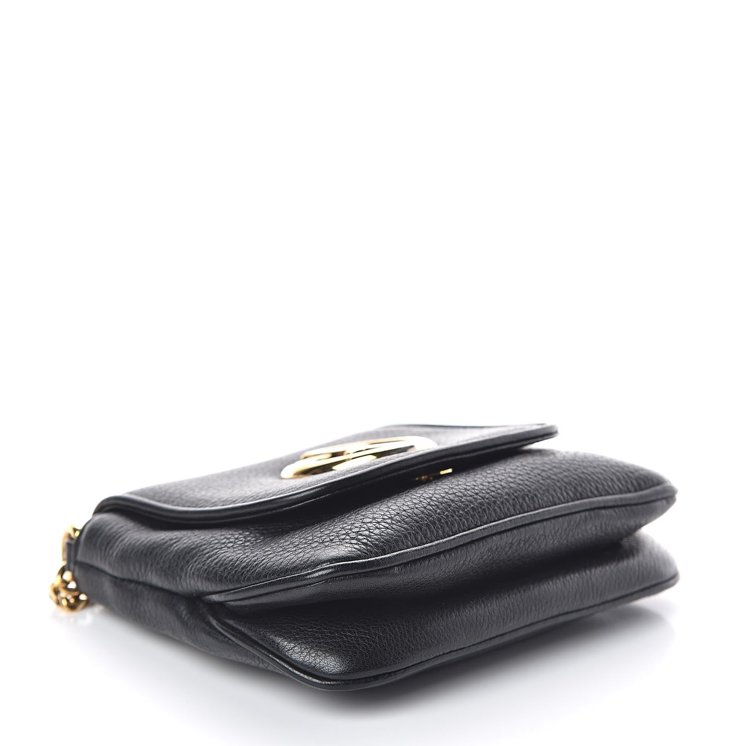 Gucci Pebbled Calfskin Small 1973 Chain Shoulder Bag Black 4 of 8