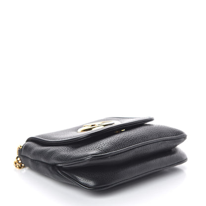 Gucci Pebbled Calfskin Small 1973 Chain Shoulder Bag Black 4 of 8