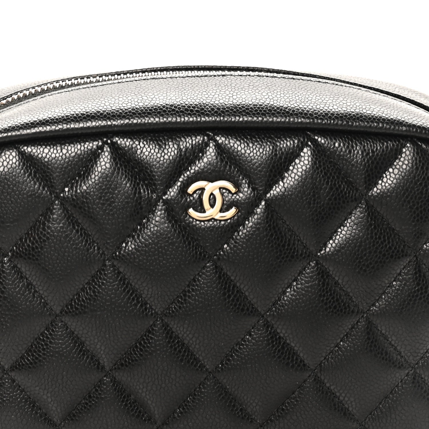 Chanel Caviar Quilted Medium Curvy Pouch Cosmetic Case Black 8 of 9