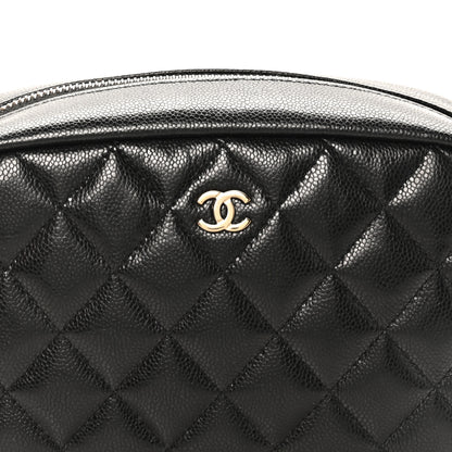 Chanel Caviar Quilted Medium Curvy Pouch Cosmetic Case Black 8 of 9