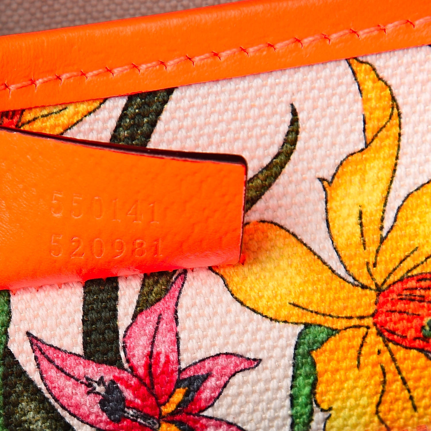 Gucci Canvas Medium Flora Tote White Multicolor Orange Fluo 7 of 10
