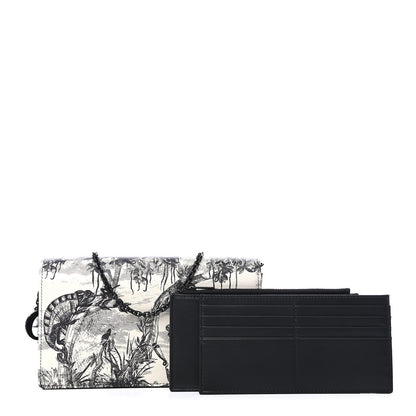 Christian Dior Calfskin Toile de Jouy Carnivora Wallet On Chain Pouch White 1 of 8