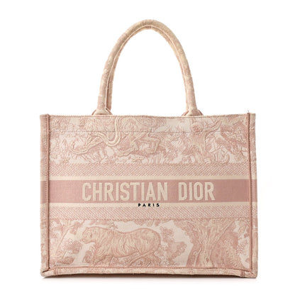 Christian Dior Canvas Embroidered Medium Dioriviera Toile De Jouy Book Tote Rose 1 of 15
