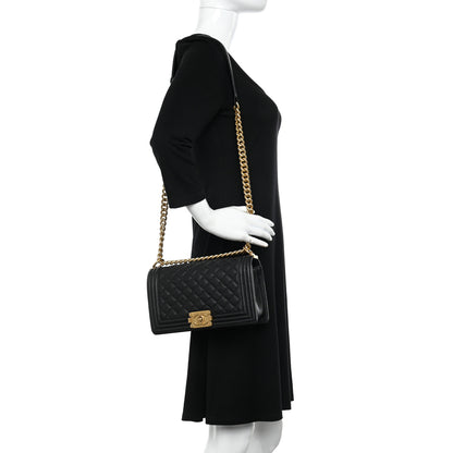 Chanel Caviar Quilted Medium Boy Flap Black 2 of 10