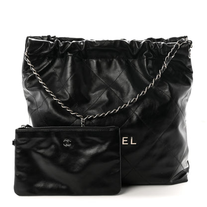 Chanel Shiny Calfskin Quilted Small Chanel 22 Black 3 of 11