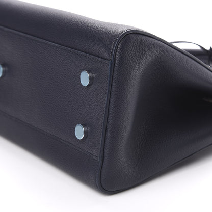 Saint Laurent Calfskin Medium Rive Gauche Cabas Navy Blue 9 of 10