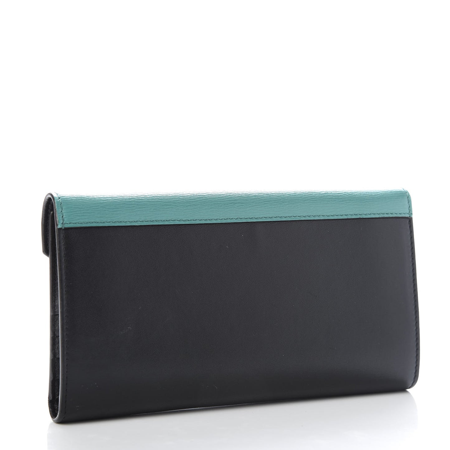 Smooth Calfskin Pocket Tri-Fold Multifunction Envelope Flap Wallet Cactus