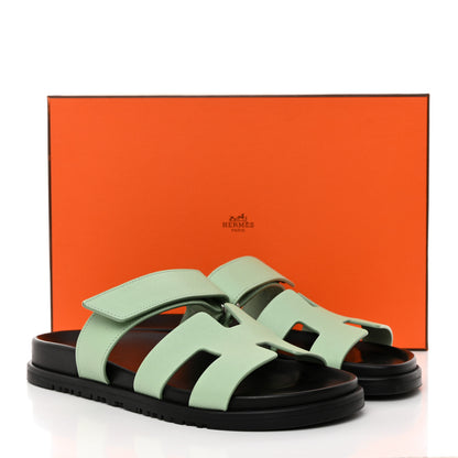 Hermes Epsom Womens Chypre Sandals 38 Vert Jade 9 of 9