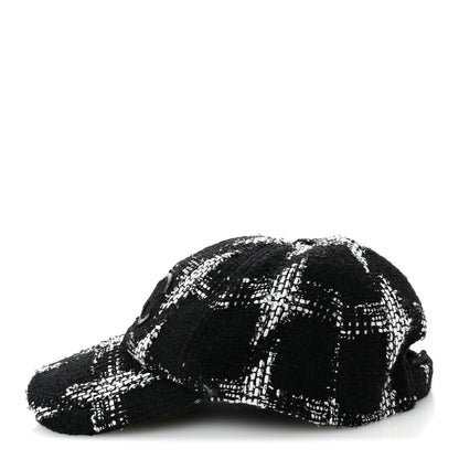 Chanel Tweed Cap Hat L  Black White 4 of 8