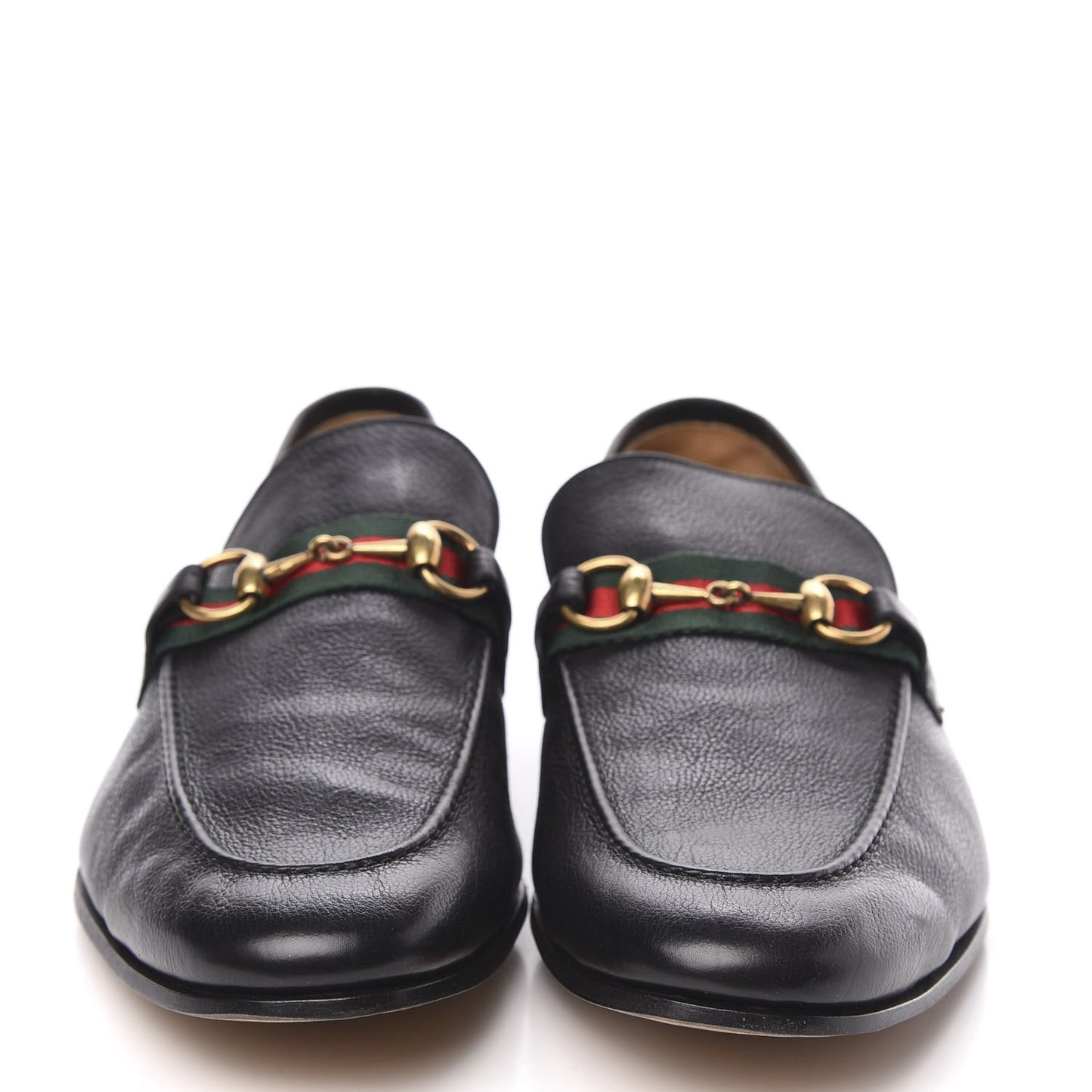 Calfskin Web Mens Horsebit Loafers 9 Black