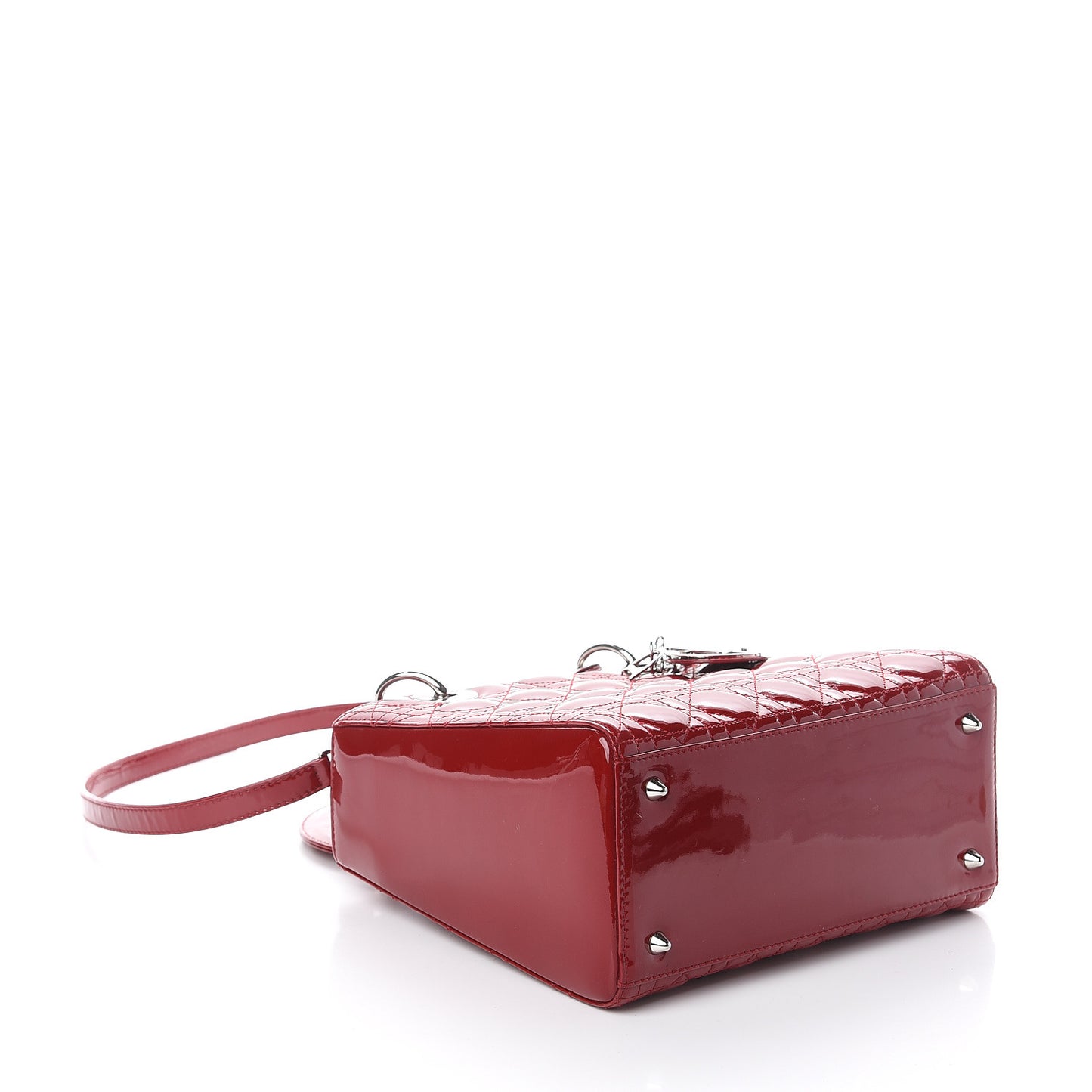 Patent Cannage Medium Lady Dior Red