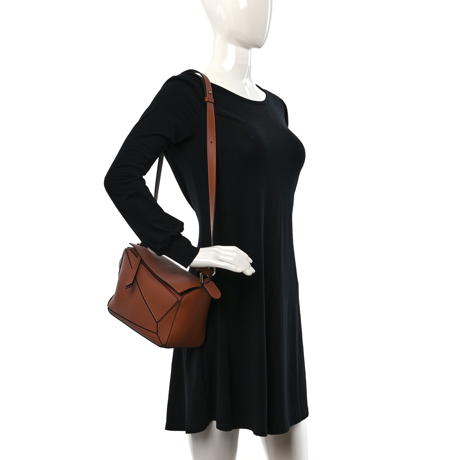 Loewe Calfskin Small Puzzle Bag Tan 3 of 8