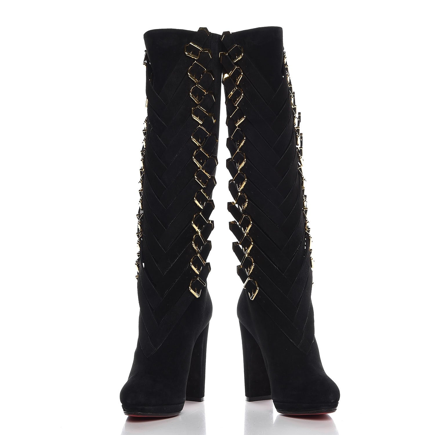Christian Louboutin Suede Lady Troop 120 Tall Boots 39 Black 5 of 9