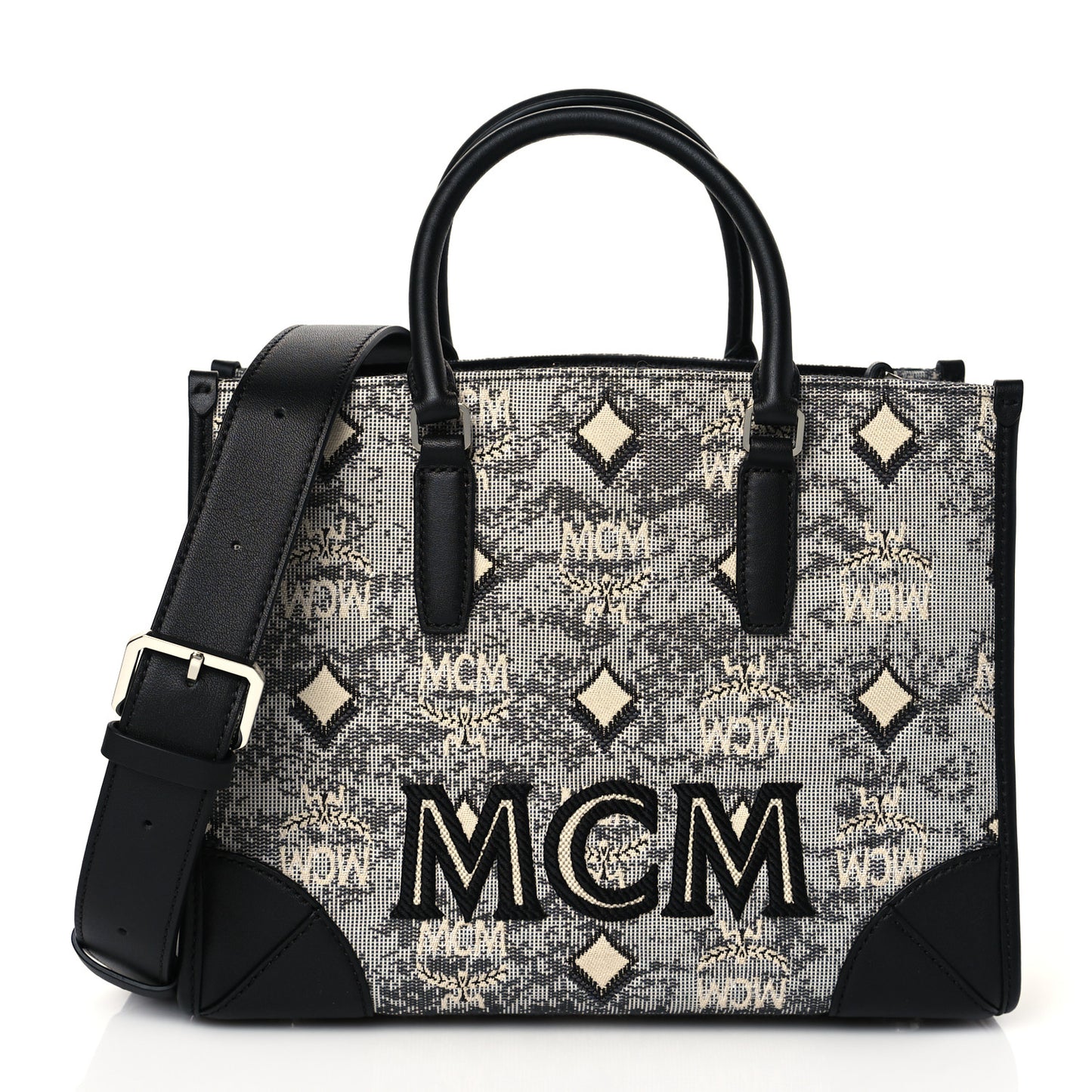 Jacquard Monogram Small Tote Grey