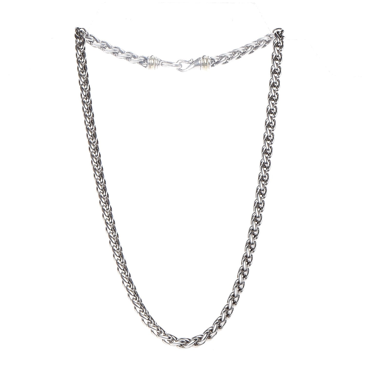 David Yurman Sterling Silver 14K Yellow Gold 6mm Wheat Chain Necklace 3 of 6