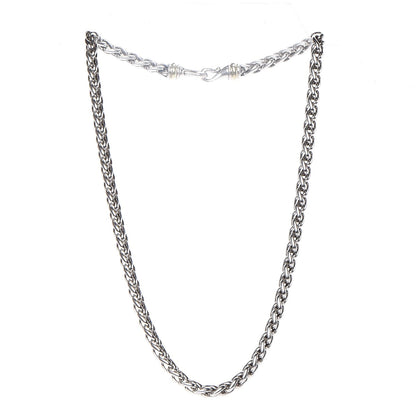David Yurman Sterling Silver 14K Yellow Gold 6mm Wheat Chain Necklace 3 of 6