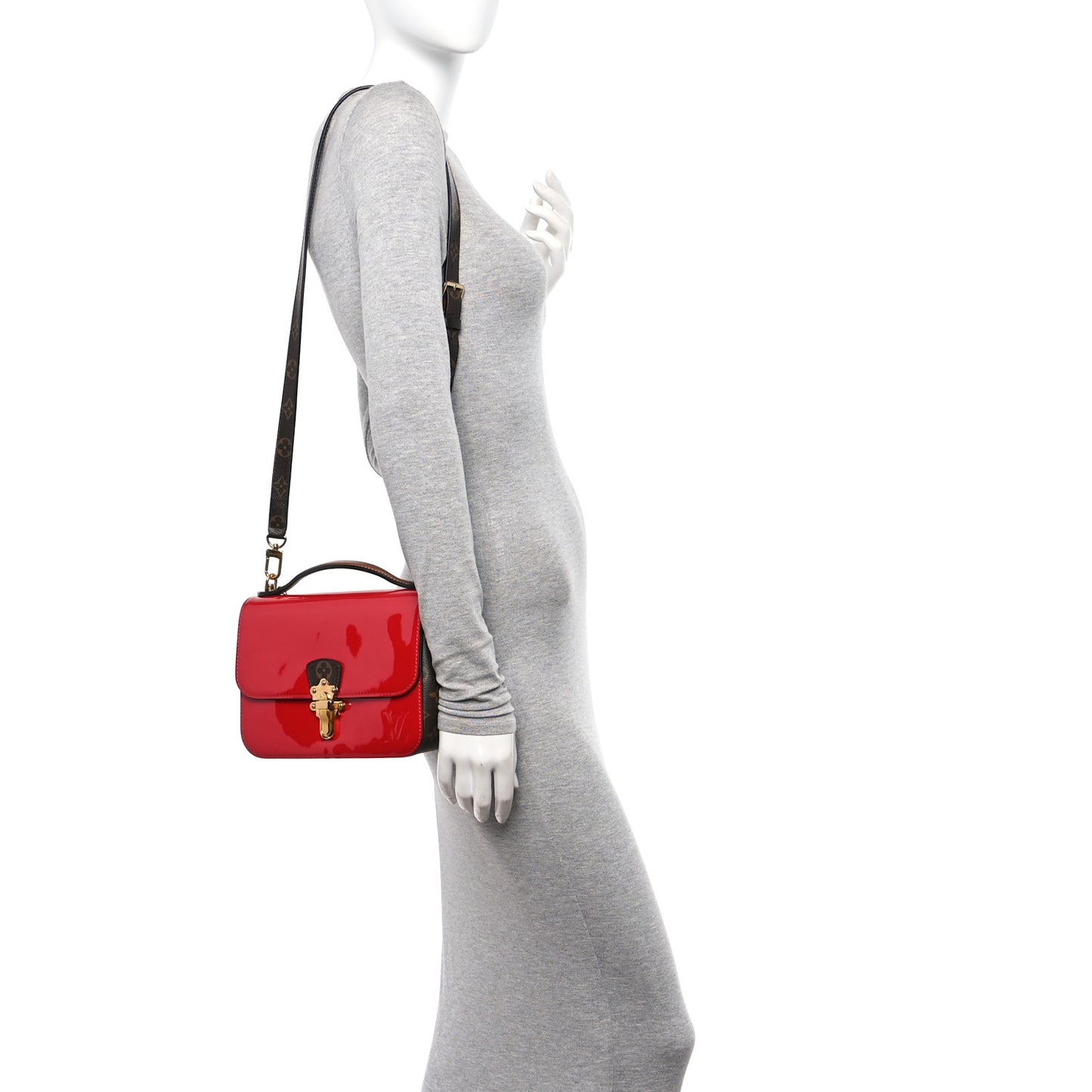 Patent Calfskin Monogram Cherrywood BB Scarlet