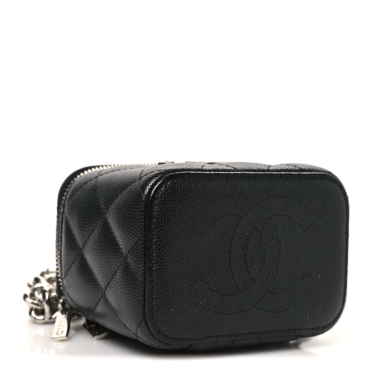 Chanel Caviar Quilted Mini Vanity Case With Chain Black 4 of 11