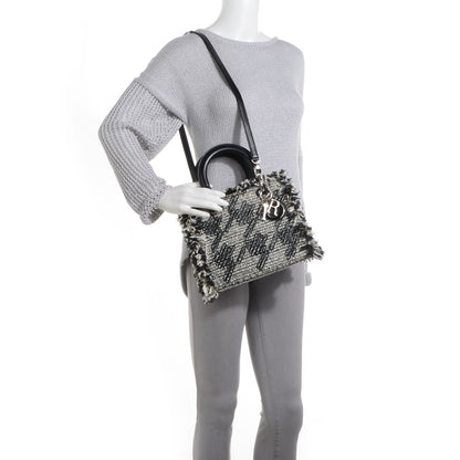 Christian Dior Tweed Medium Lady Dior Black White 2 of 7