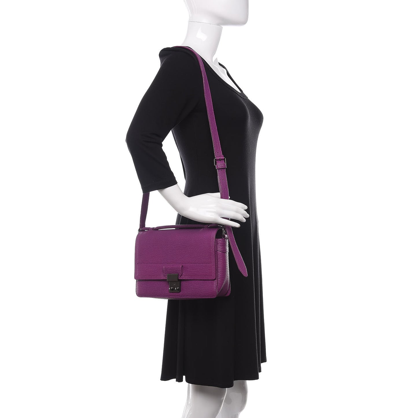 3.1 Textured Calfskin Mini Pashli Messenger Orchid