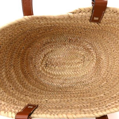 Loewe Raffia Floral Embroidered Small Basket Tote Bag Natural Tan 5 of 10