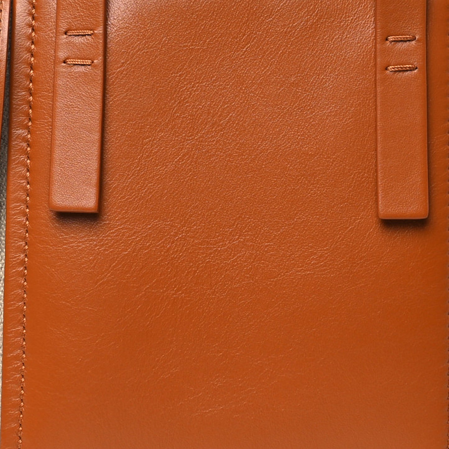 Linen Calfskin Small Sense Tote Bag Orange