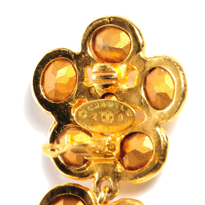 Chanel Crystal Flower Clip On Earrings Gold 4 of 4