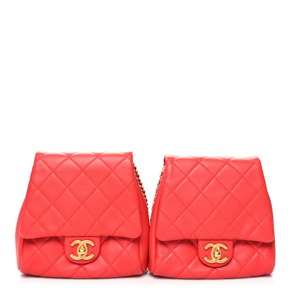 Chanel Lambskin Quilted Side-Packs Red 4 of 17