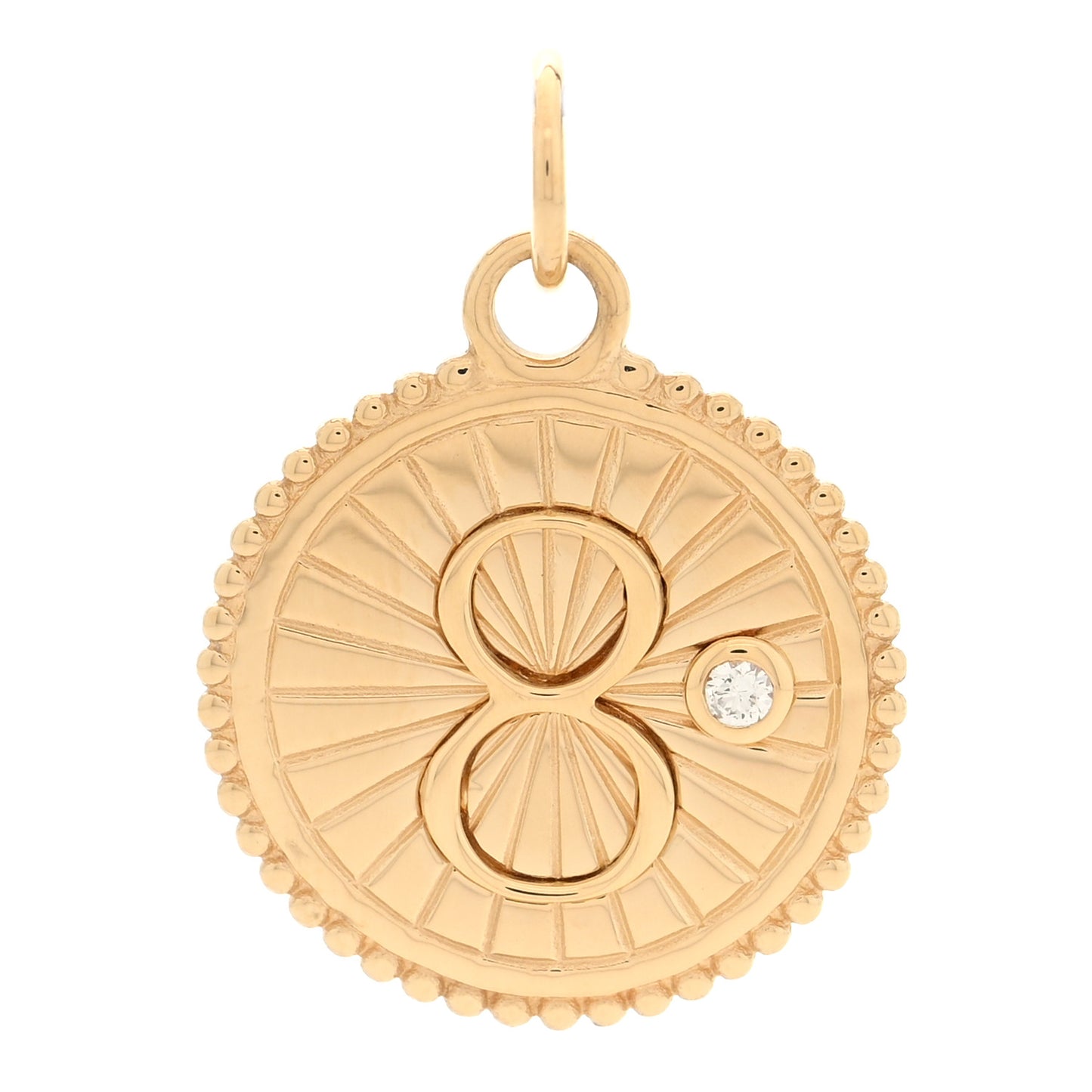 18K Yellow Gold Diamond Small Karma Medallion Pendant