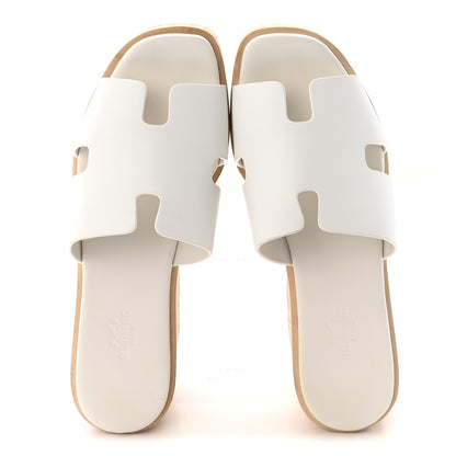 Hermes Calfskin Cork Eze 30 Sandals 37 White 2 of 10
