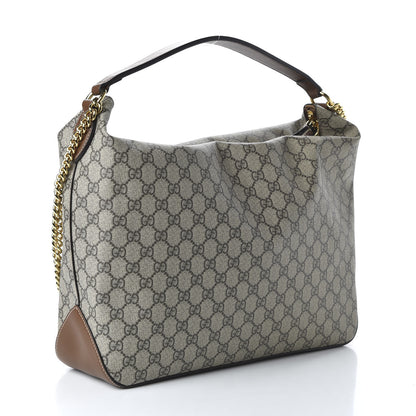 Gucci GG Supreme Monogram Large Linea A Hobo Light Brown 3 of 10