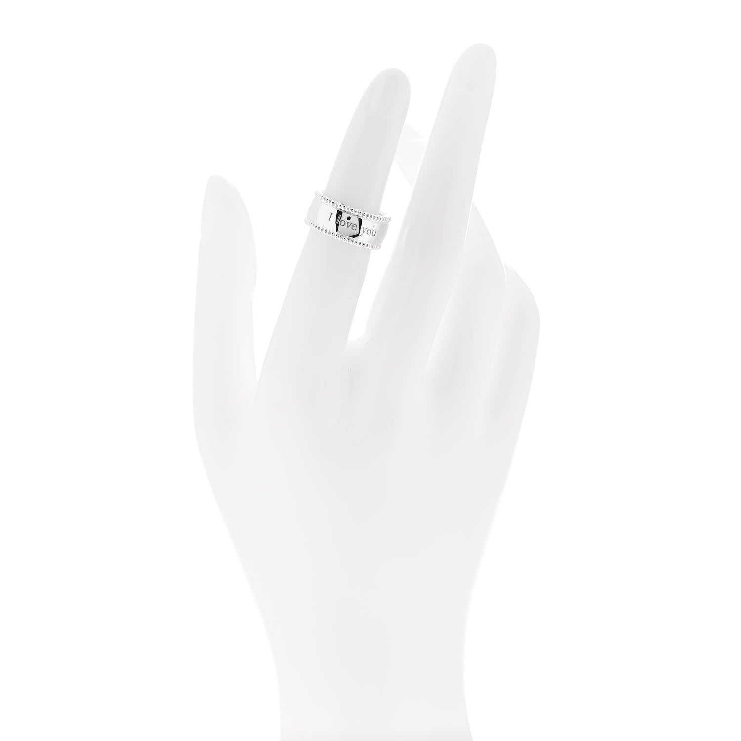 Tiffany Sterling Silver Milgrain I Love You Band Ring 48 4.5 2 of 5