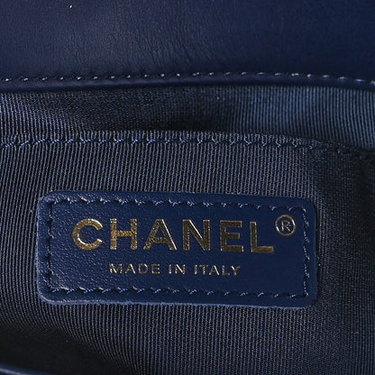 Chanel Calfskin Quilted Small Crystal Pearls Flap Bag Blue 6 of 10